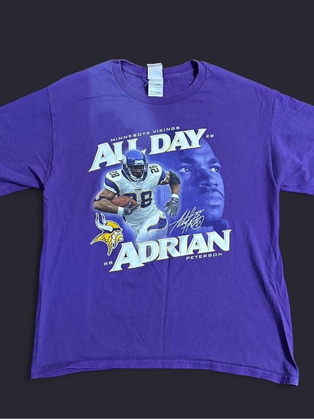 Minnesota Vikings "All Day Adrian" Purple Graphic T-Shirt